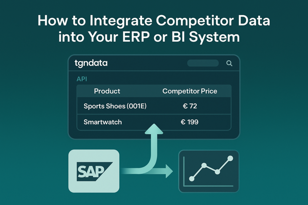 tgndata dashboard integrating real-time competitor pricing data into an ERP and BI system.