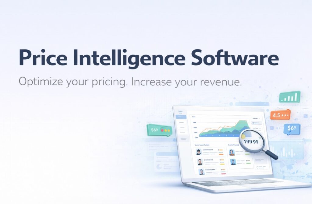 Price intelligence software dashboard showing competitor pricing analysis and real-time pricing insights